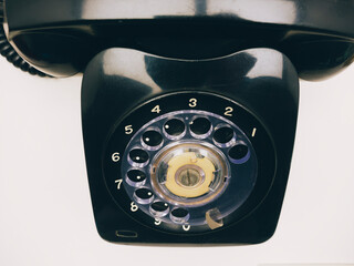 Vintage telephone with number dial pad