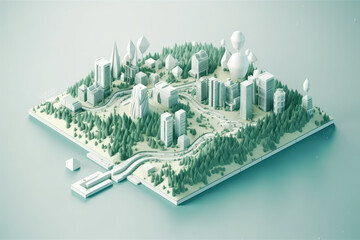 Concept of industrial city. Energy consumption and CO2 gas emissions concept