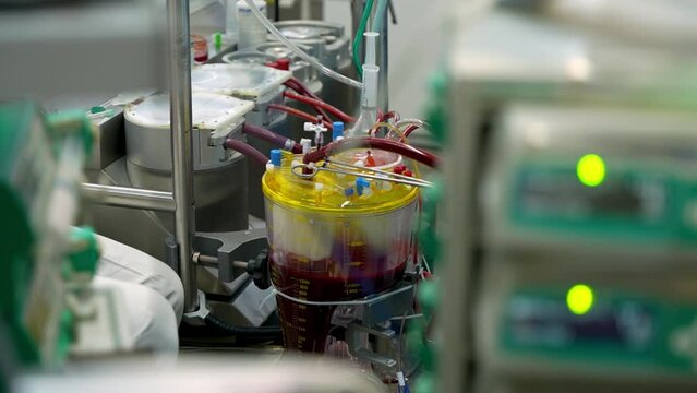 The heart-lung machine used by the surgeon in case of cardiac arrest, during open-heart surgery to continue blood circulation, the pump works as a heart and lungs