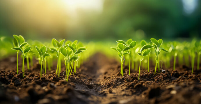 Lots of small sprouting plants from clay