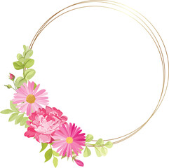 floral frame with wreath suitable for wedding invitation or greeting card