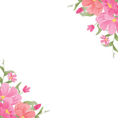 floral border with wreath is perfect for wedding invitations or greeting cards