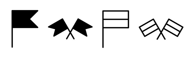 Flag icon set illustration. Gps location pin map. Location marker symbol.