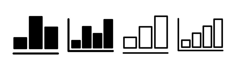 Growing graph Icon set illustration. Chart sign and symbol. diagram icon