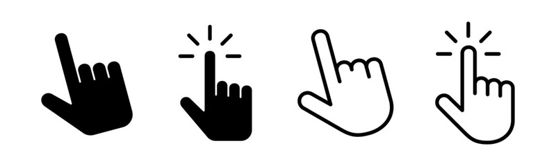 Hand cursor icon set illustration. cursor sign and symbol. hand cursor icon clik