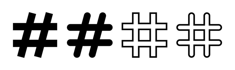 Hashtag icon set illustration. hashtag sign and symbol