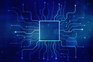 Abstract futuristic circuit board Illustration, Circuit board with various technology elements. Circuit board pattern for digital abstract technology background