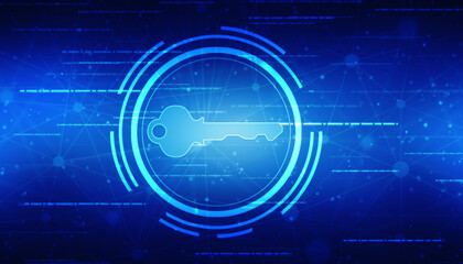 Digital key icon protecting data personal information. Data protection privacy Concept, Information privacy internet technology, Key to success or solution, Cyber Security Concept