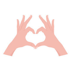 Heart gesture with hands. Symbol of a declaration of love. Vector illustration isolated on white background.