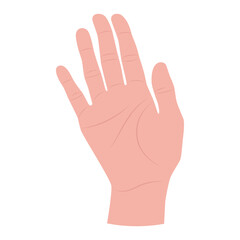 Hand greeting symbol. Sign language for communication. Vector illustration isolated on white background.