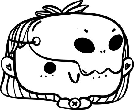 Cute Playful Halloween ghost sull Costume Kid Doodle. Adorable Spooky Character outline.