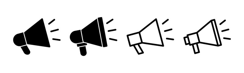 Megaphone icon set illustration. Loudspeaker sign and symbol