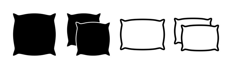 Pillow icon set illustration. Pillow sign and symbol. Comfortable fluffy pillow