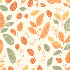 Seamless vector autumn pattern for wallpaper, gift paper, pattern fills, web page background, autumn greeting cards.