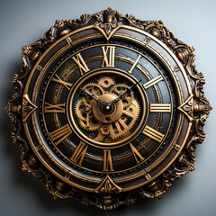 steam punk looking clock with gears