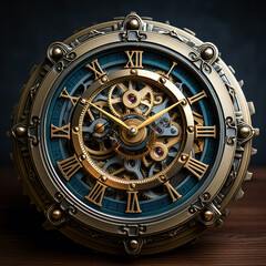 steam punk looking clock with gears