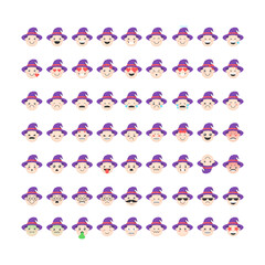 Witch face emoticon icon illustration