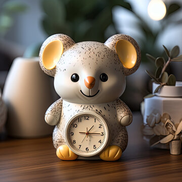 toy koala bear table clock concept . Generative AI