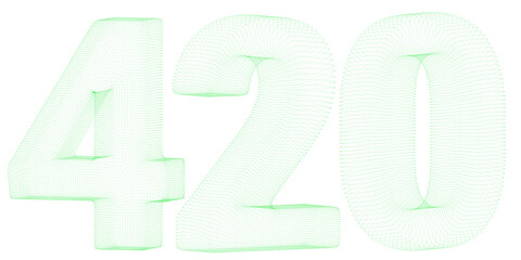 A modern-style typography design of the number 