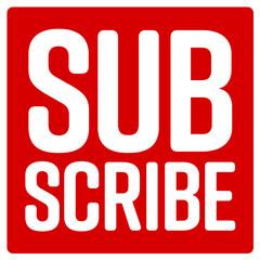 Subscribe red button for video logo - obrazy, fototapety, plakaty