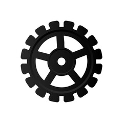 Obraz premium Cogwheel flat machine gear icon