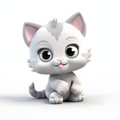 Fototapeta premium cute cat 3d animation Made with Generative AI