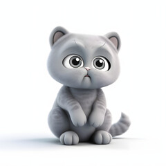 Fototapeta premium cute cat 3d animation Made with Generative AI
