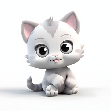 cute cat 3d animation Made with Generative AI