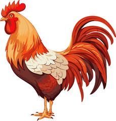 cartoon rooster isolated on white background