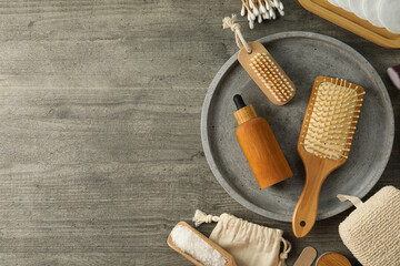 Self care concept, bamboo accessories for self care