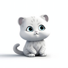 Fototapeta premium cute cat 3d animation Made with Generative AI