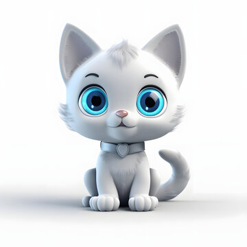 cute cat 3d animation Made with Generative AI