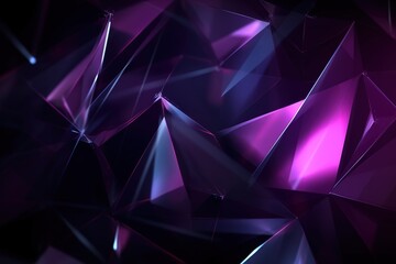 Abstract faceted crystal background black texture. Ai generative.