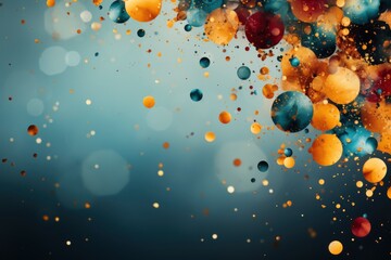 Party Background with lights, confetti, balloons and serpentine