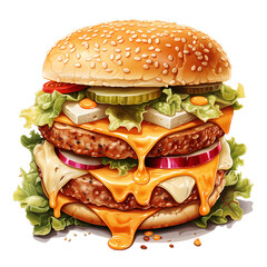 Hamburger Super Cheese Clipart