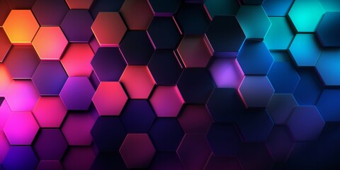 Hexagonal gradient background with black hexagons