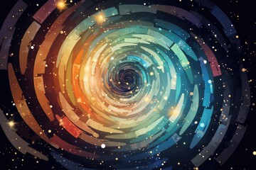 Magic and colorful spiral with galaxy on it, space and universe wallpaper. Generative Ai.