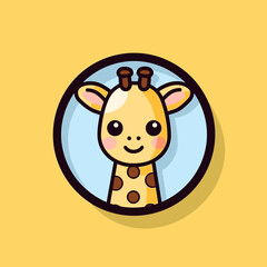 Giraffe. Giraffe hand-drawn comic illustration. Cute vector doodle style cartoon illustration.
