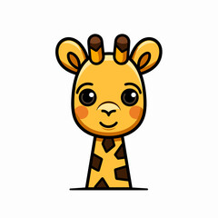 Giraffe. Giraffe hand-drawn comic illustration. Cute vector doodle style cartoon illustration.