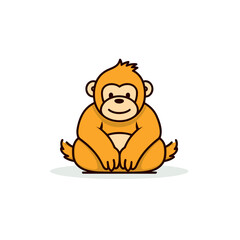Gorilla. Gorilla hand-drawn comic illustration. Cute vector doodle style cartoon illustration.