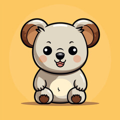 Koala. Koala hand-drawn comic illustration. Cute vector doodle style cartoon illustration.
