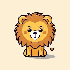 Lion. Lion hand-drawn comic illustration. Cute vector doodle style cartoon illustration.