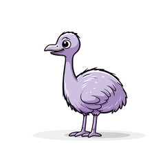 Ostrich. Ostrich hand-drawn comic illustration. Cute vector doodle style cartoon illustration.