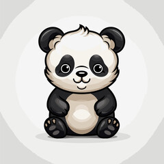 Panda. Panda hand-drawn comic illustration. Cute vector doodle style cartoon illustration.