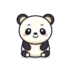 Panda. Panda hand-drawn comic illustration. Cute vector doodle style cartoon illustration.