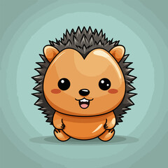 Porcupine. Porcupine hand-drawn comic illustration. Cute vector doodle style cartoon illustration.