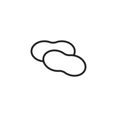 Peanut Icon, Pea Nuts Snack Symbol, Peanuts Sign, Line Peanut Icon Illustration