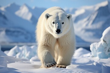 Plakat Large male polar bear on Arctic tundra