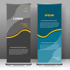 Business Roll up banner vertical template design, for brochure, business, flyer, infographics. modern x-banner and flag-banner advertising. vector illustration