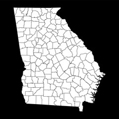Georgia state map with counties. Vector illustration.